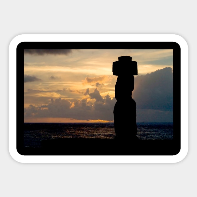 Easter Island Sunset Sticker by Memories4you